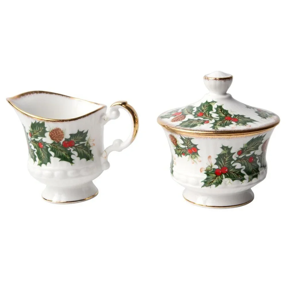 Vintage Queens Rosina Yuletide Christmas Tea Coffee Mug Creamer Sugar Bowl China - Picture 5 of 10